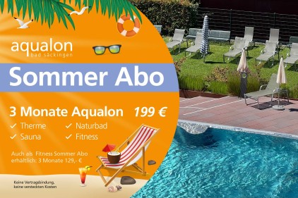 Aqualon  Sommer Abo: 3 Monate Aqualon inkl. Sauna, Therme, Naturbad und Fitness für nur 199,- €